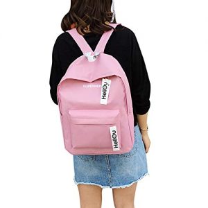 Women Contrast Color Backpack School Travel Shoulder Bag