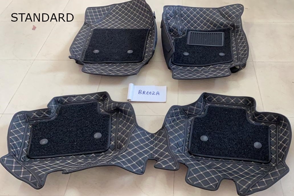 Plastomate 7D Car Mats Set for Brezza Car 