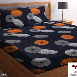 Soft Cotton Geometric Pattern Double Bedsheet