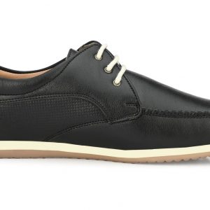 Toro Blu Laceup Premium Artificial Leather Casual Shoes Black