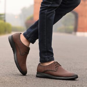Toro Blu Lightweight Wrinkle Free Formal Office Shoes for Men (Brown)