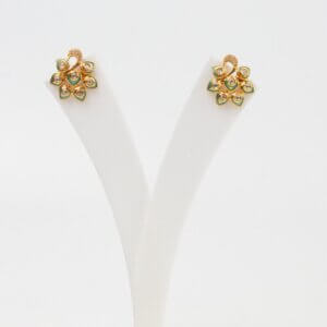 Peacock Design Gold Plated Silver Earrings – 16.4g | Crafted by Shri Mangal Product (OEM)